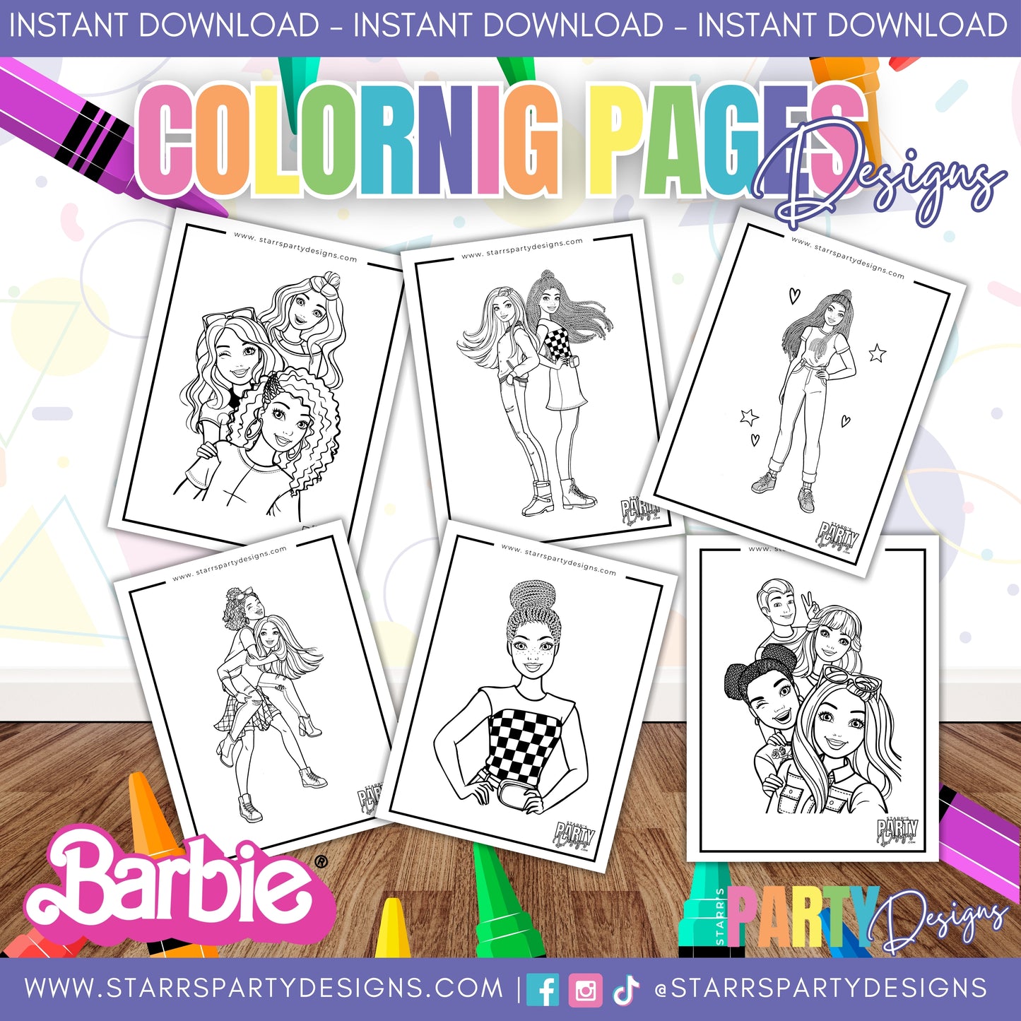 BLACK BARBIE COLORING PAGES