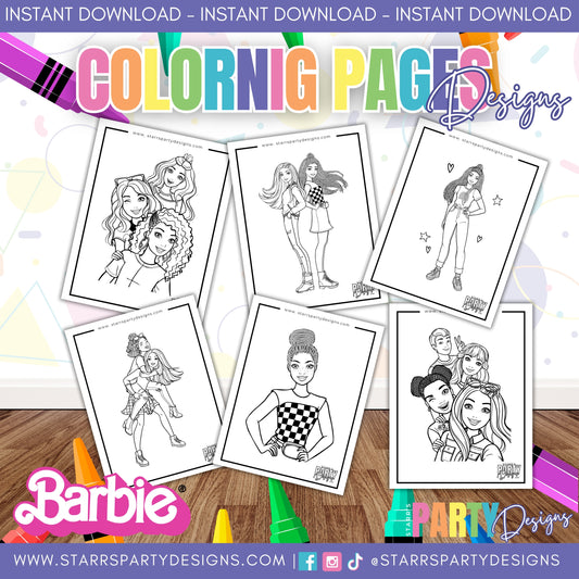 BLACK BARBIE COLORING PAGES