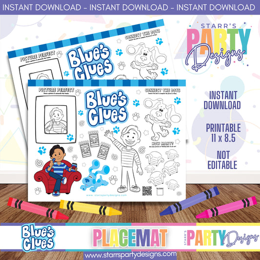 PLACEMAT ACTIVITY SHEET | BLUE'S CLUES A1