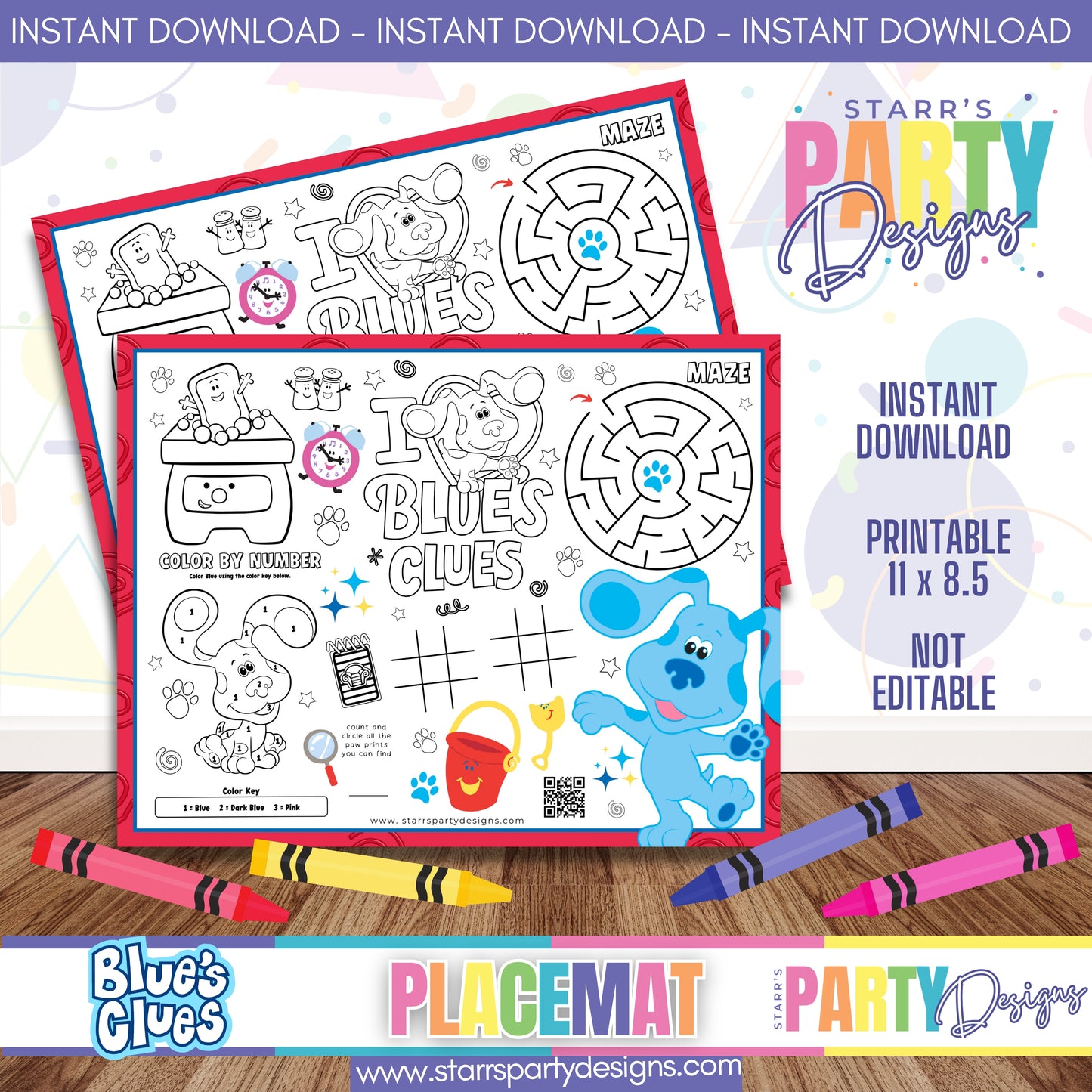 PLACEMAT ACTIVITY SHEET | BLUE'S CLUES A2