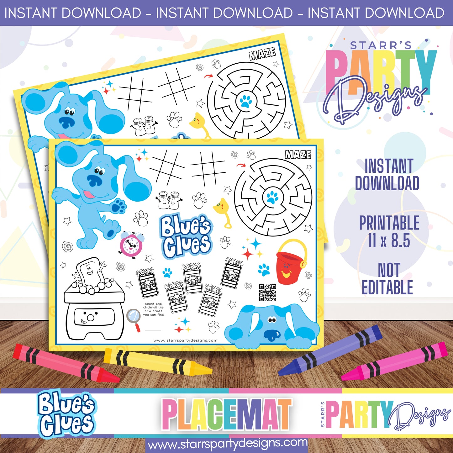 PLACEMAT ACTIVITY SHEET | BLUE'S CLUES A3