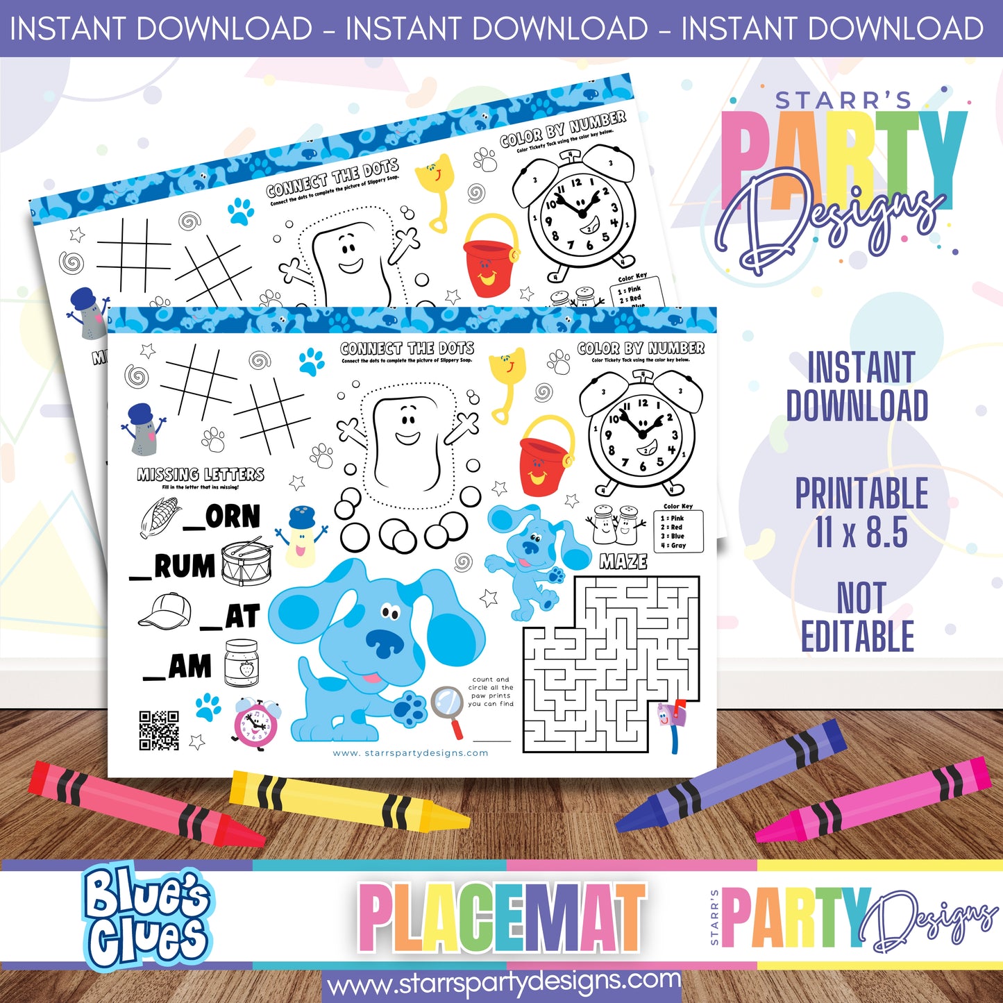 PLACEMAT ACTIVITY SHEET | BLUE'S CLUES A5