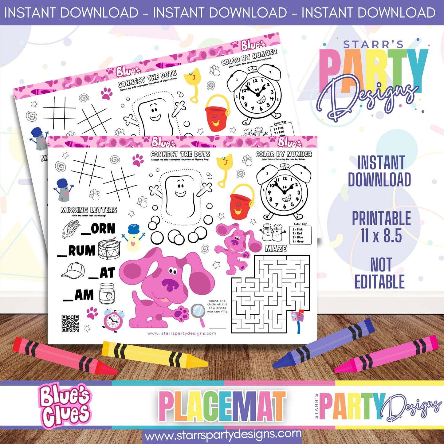 PLACEMAT ACTIVITY SHEET | MAGENTA'S CLUES B5