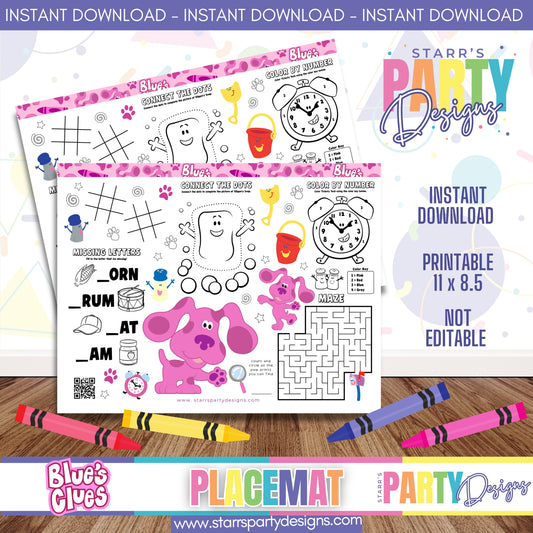 PLACEMAT ACTIVITY SHEET | MAGENTA'S CLUES B5