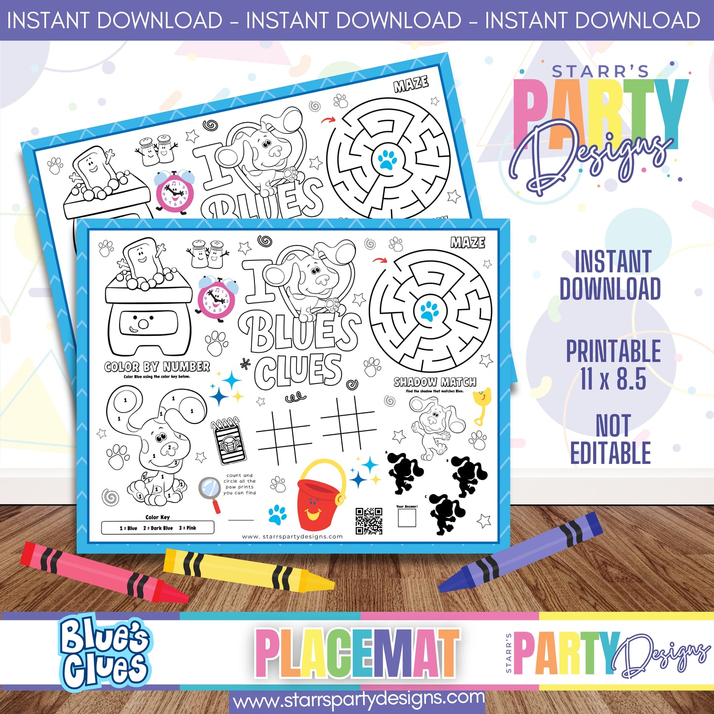 PLACEMAT ACTIVITY SHEET | BLUE'S CLUES