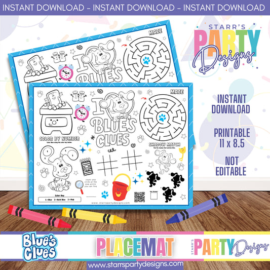 PLACEMAT ACTIVITY SHEET | BLUE'S CLUES