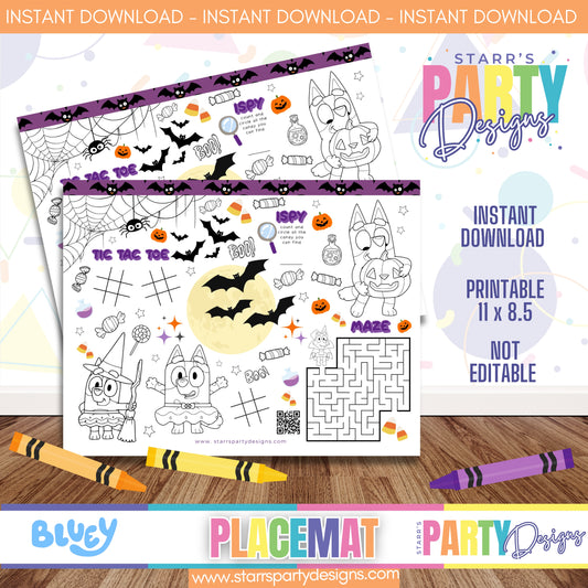 PLACEMAT ACTIVITY SHEET | BLUEY HALLOWEEN A2