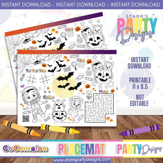 PLACEMAT ACTIVITY SHEET | COCOMELON HALLOWEEN A2