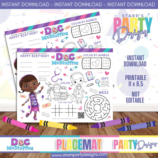 PLACEMAT ACTIVITY SHEET | DOC MCSTUFFINS A2