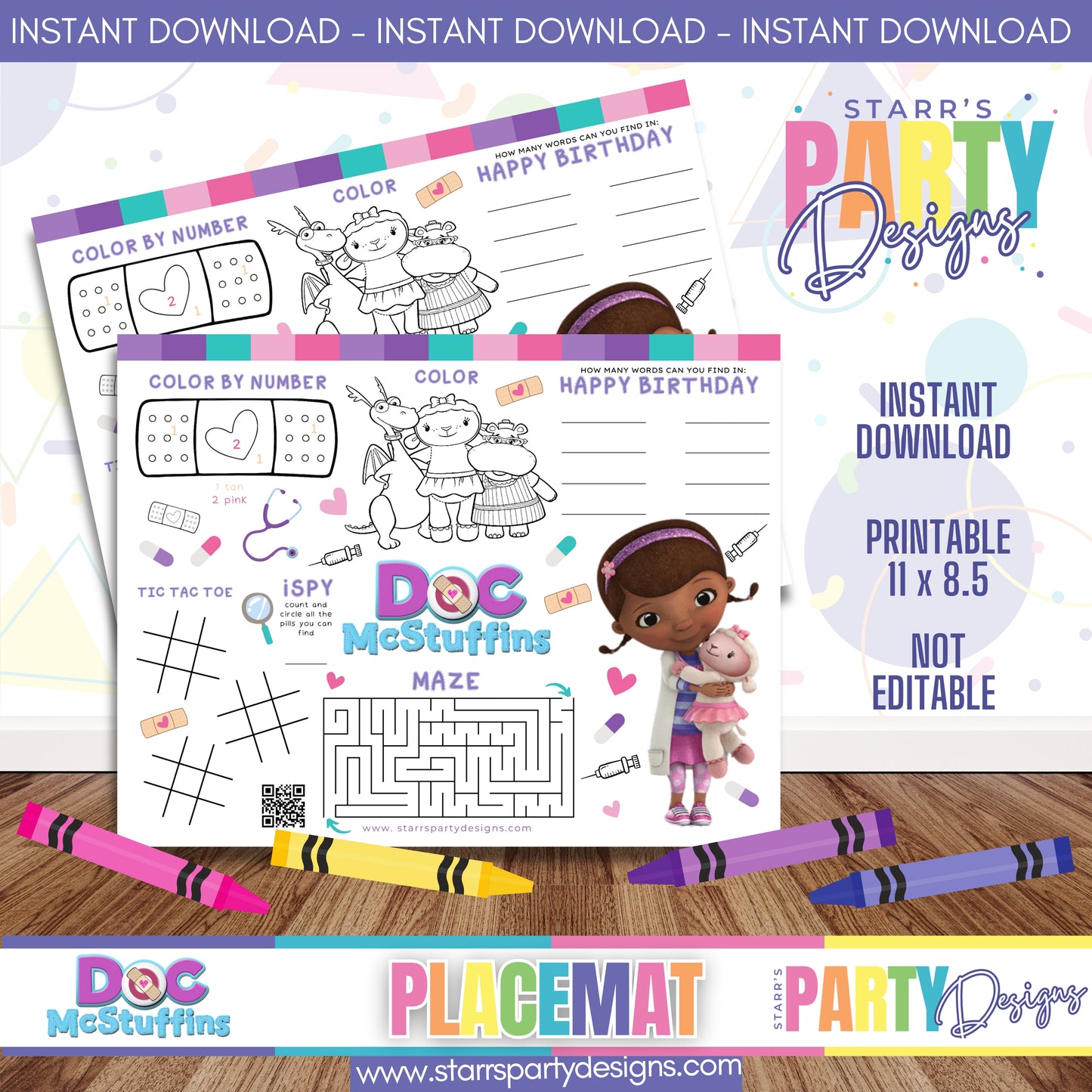 PLACEMAT ACTIVITY SHEET | DOC MCSTUFFINS A1