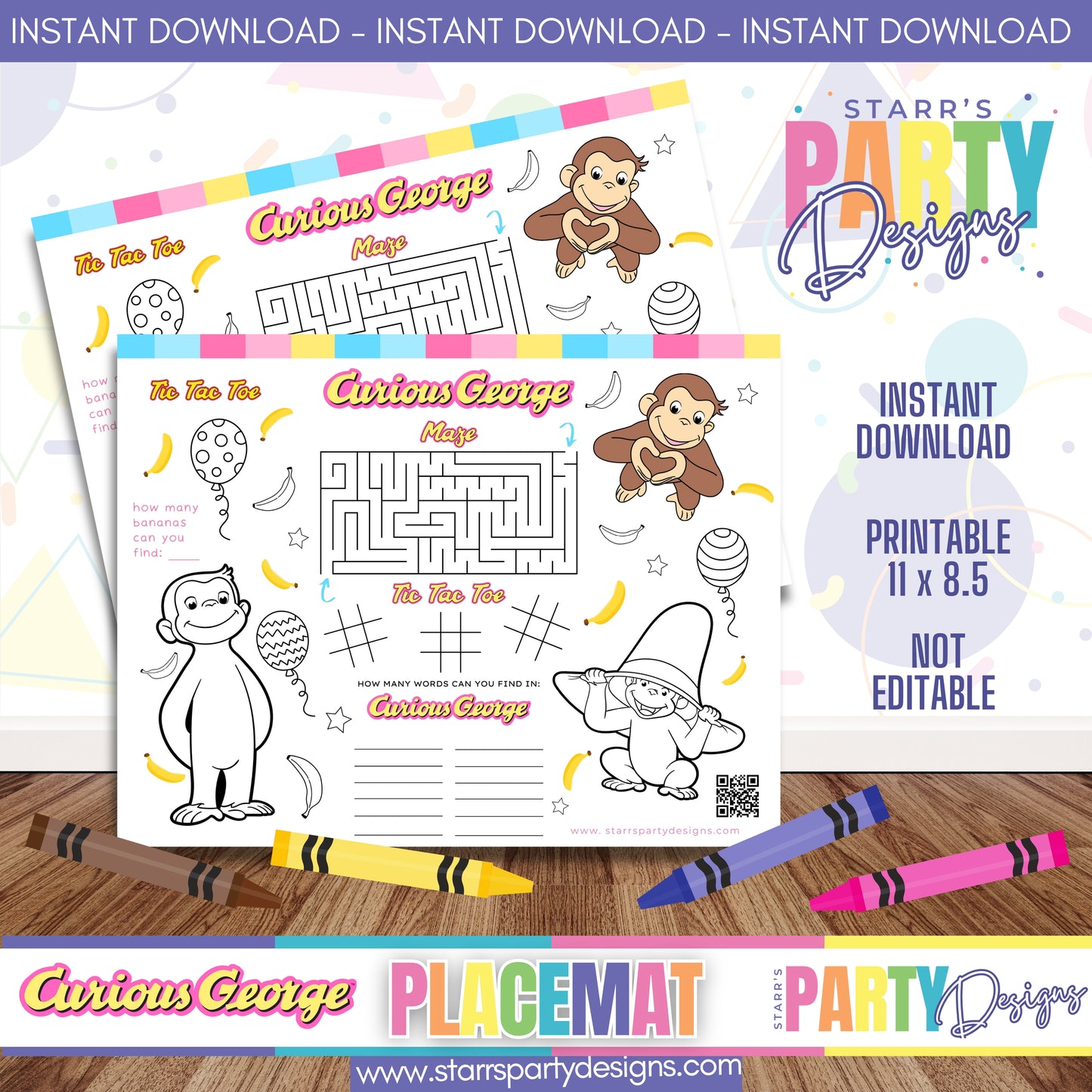 PLACEMAT ACTIVITY SHEET | GIRLS LOVE GEORGE A2