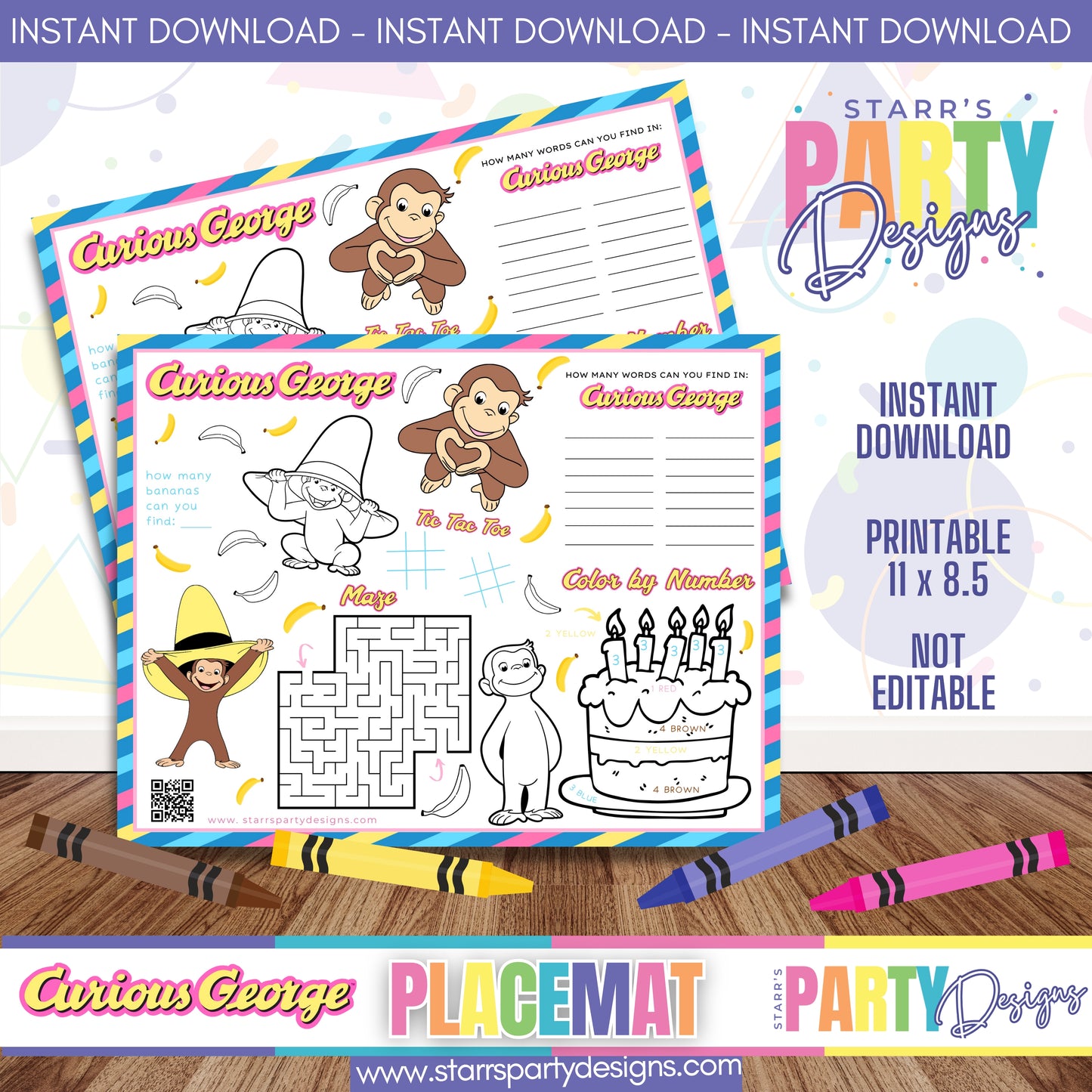 PLACEMAT ACTIVITY SHEET | GIRLS LOVE GEORGE A1