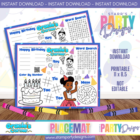 PLACEMAT ACTIVITY SHEET | GRACIE'S CORNER BRIGHTS A1