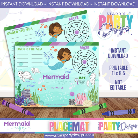 PLACEMAT ACTIVITY SHEET | MERMAID VIBES FULL COLOR A1