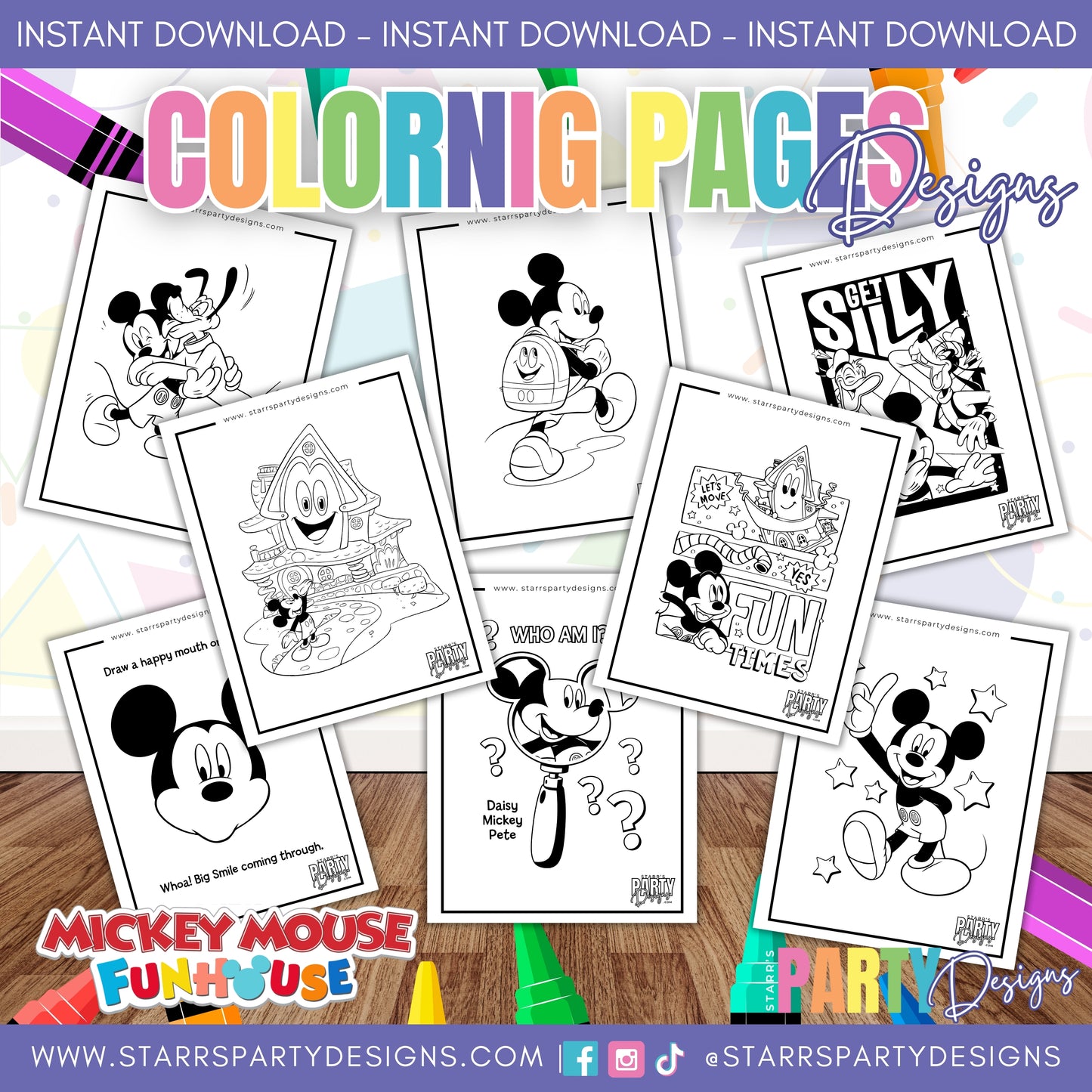 MICKEY MOUSE FUNHOUSE COLORING PAGES 1