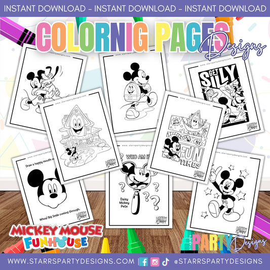 MICKEY MOUSE FUNHOUSE COLORING PAGES 1