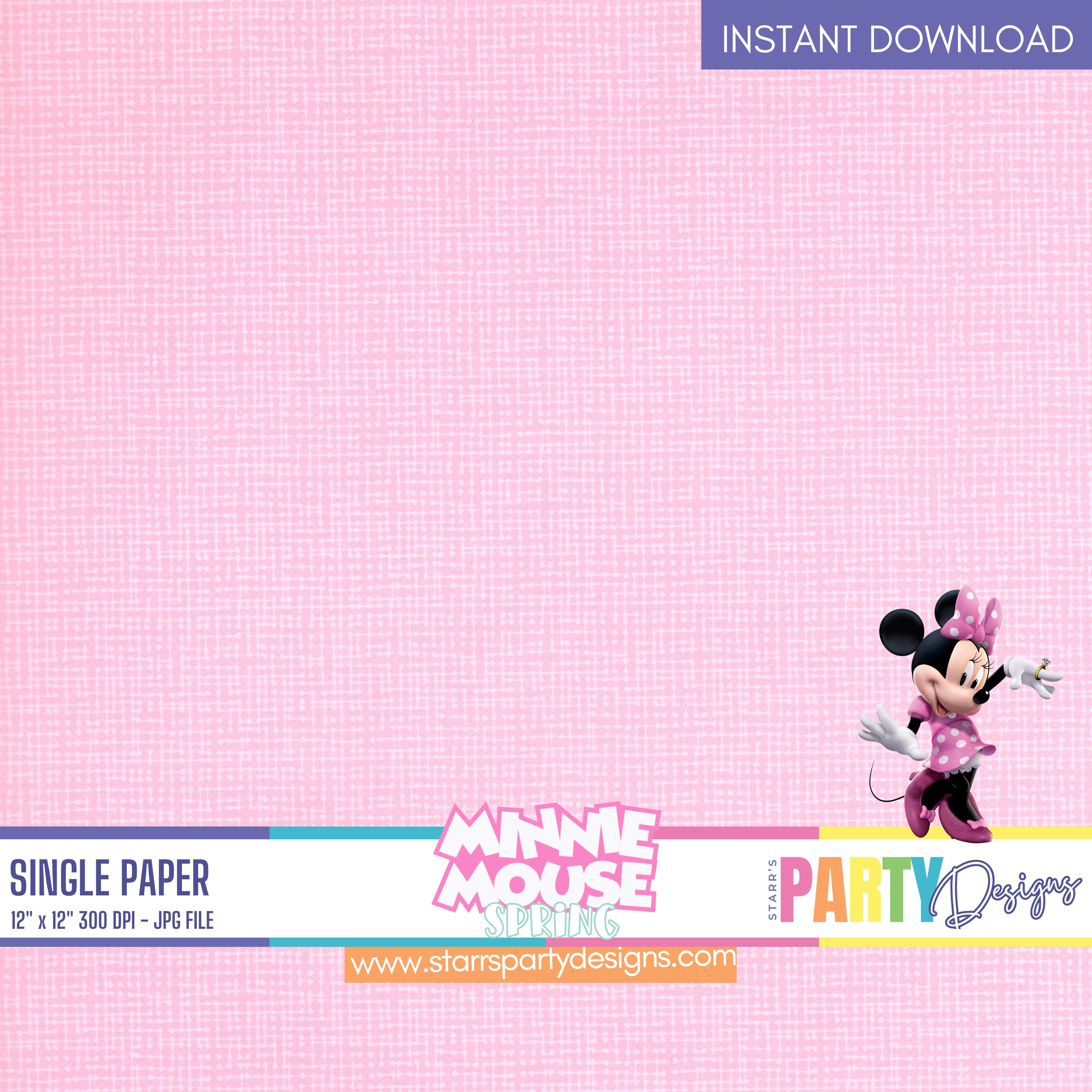 MINNIE MOUSE SPRING DIGITAL PAPER 1 – Starr's Party Designs