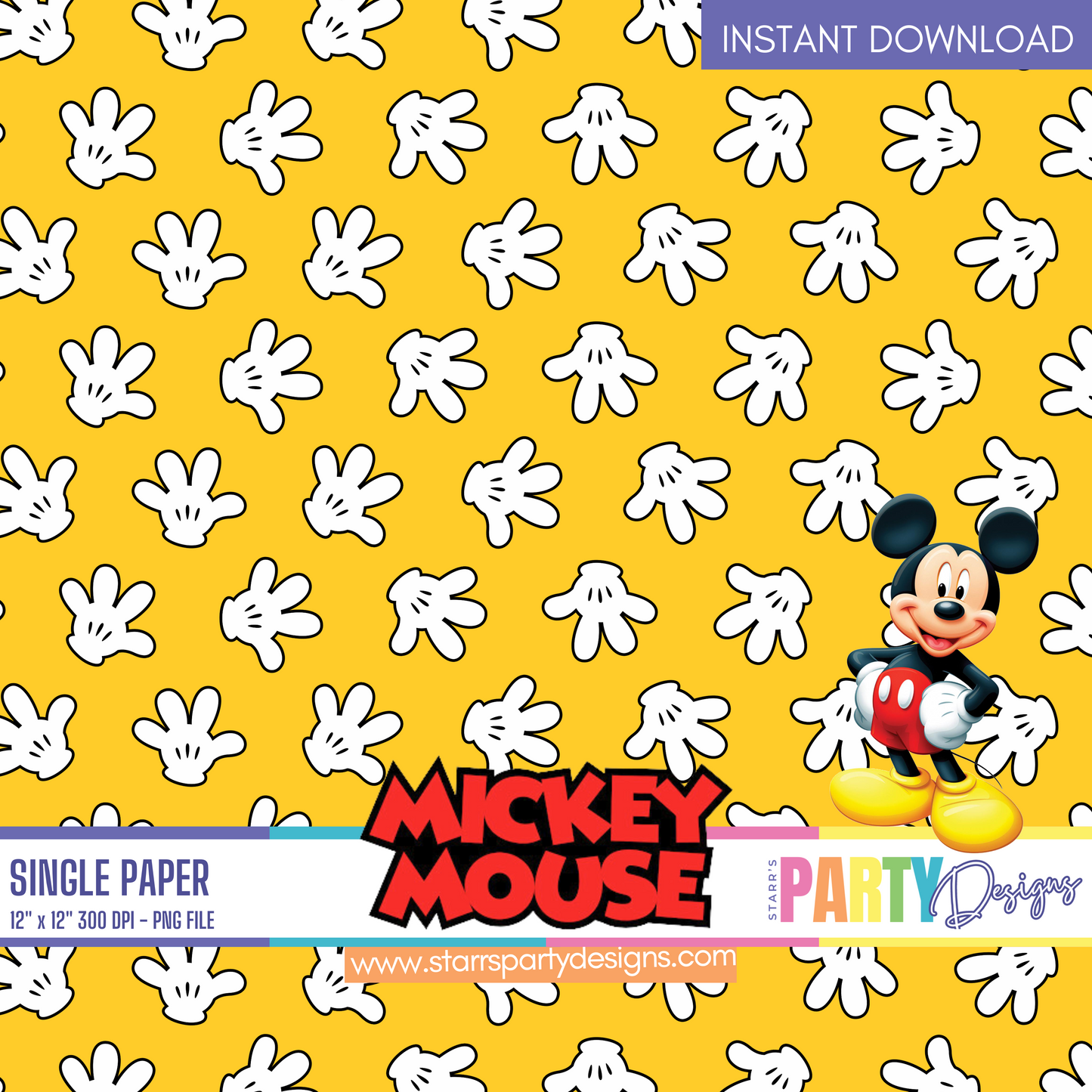 MICKEY MOUSE RED DIGITAL PAPER 3