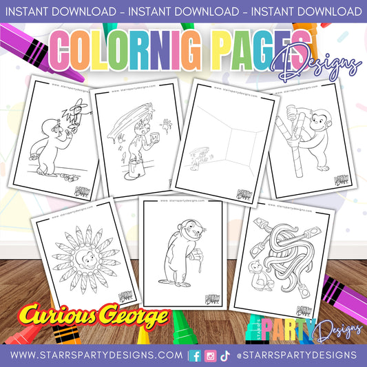 PAINTING WITH GEORGE COLORING PAGES