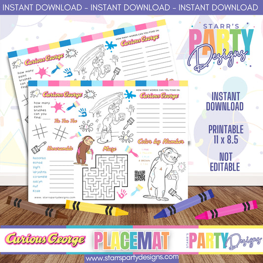 PLACEMAT ACTIVITY SHEET | PAINT WITH GEORGE GIRLS A1