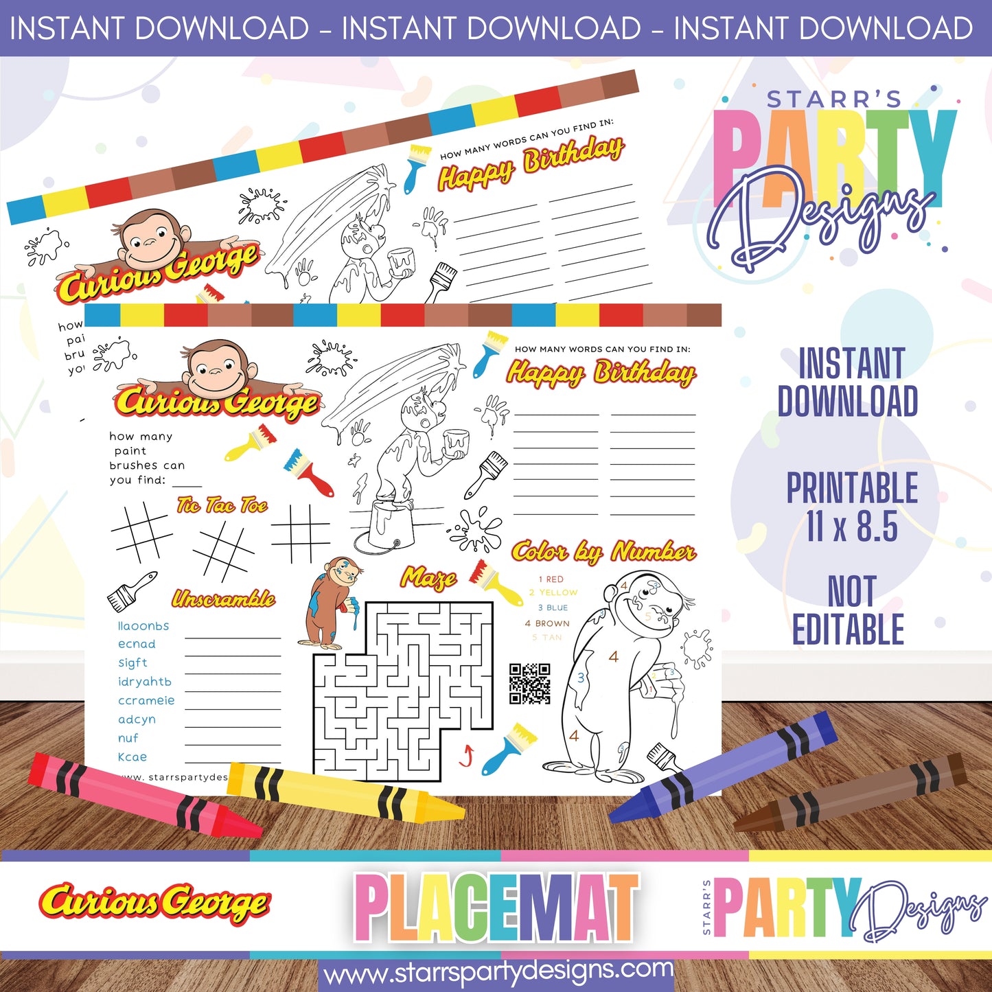 PLACEMAT ACTIVITY SHEET | PAINT WITH GEORGE A2