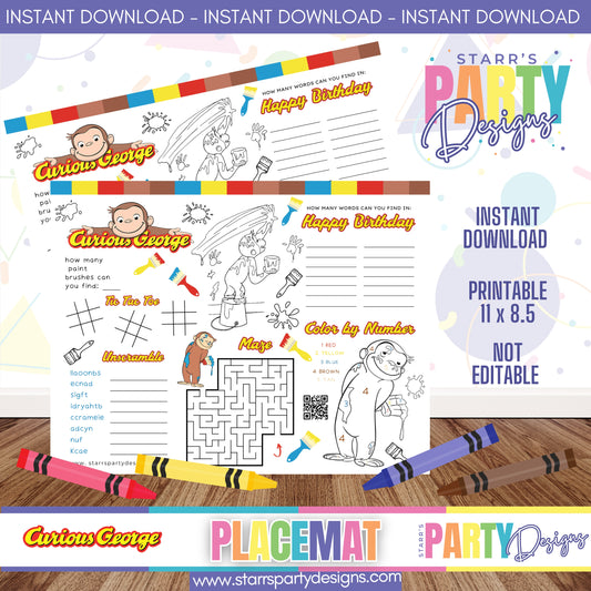 PLACEMAT ACTIVITY SHEET | PAINT WITH GEORGE A2