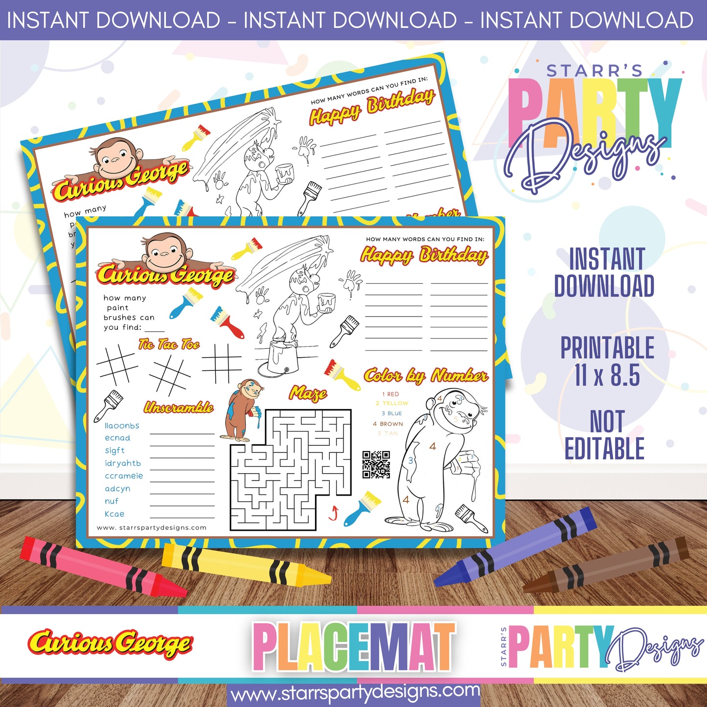 PLACEMAT ACTIVITY SHEET | PAINT WITH GEORGE A1