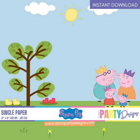 PEPPA PIG SCENE DIGITAL PAPER 3