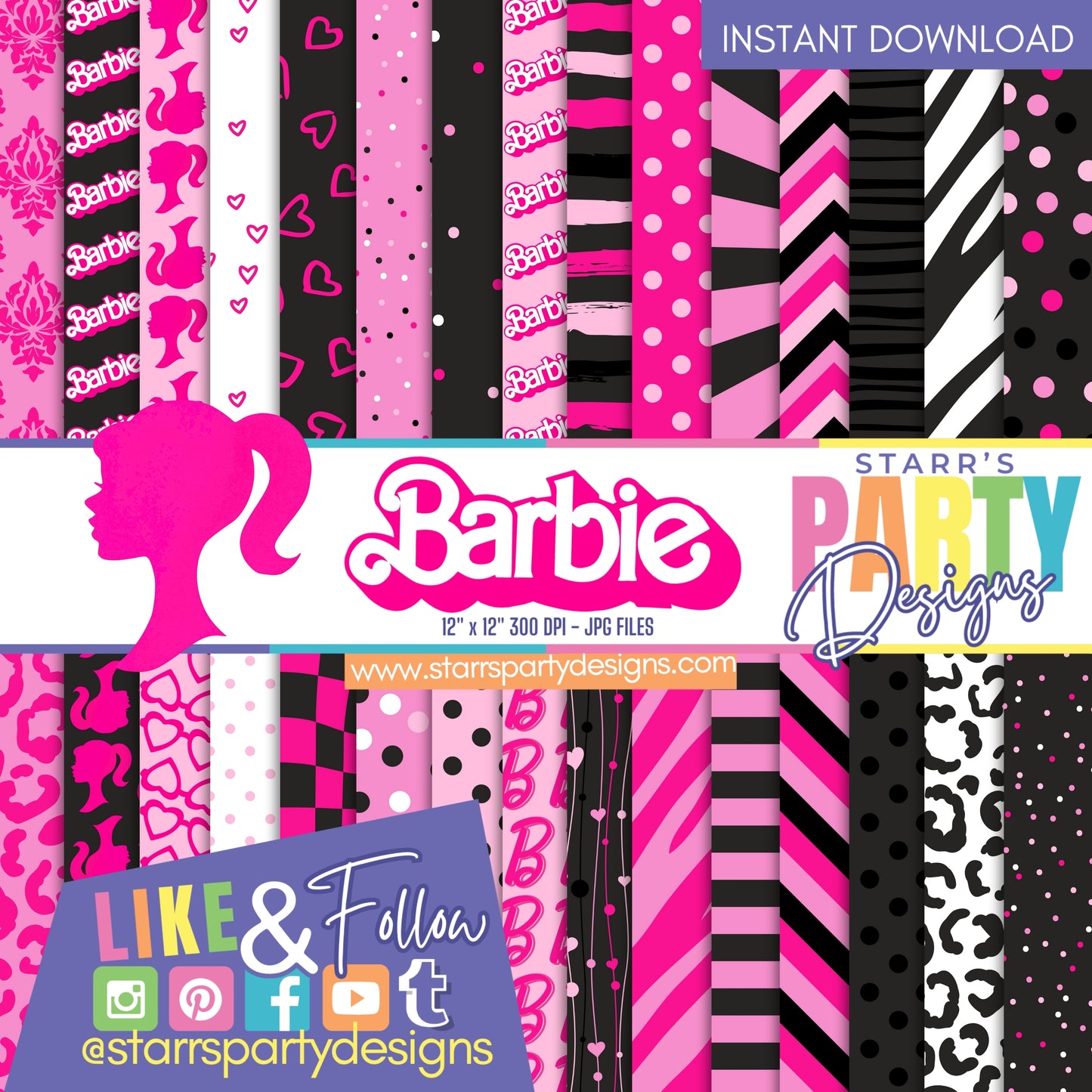 PINK BARBIE PAPER PACK 1