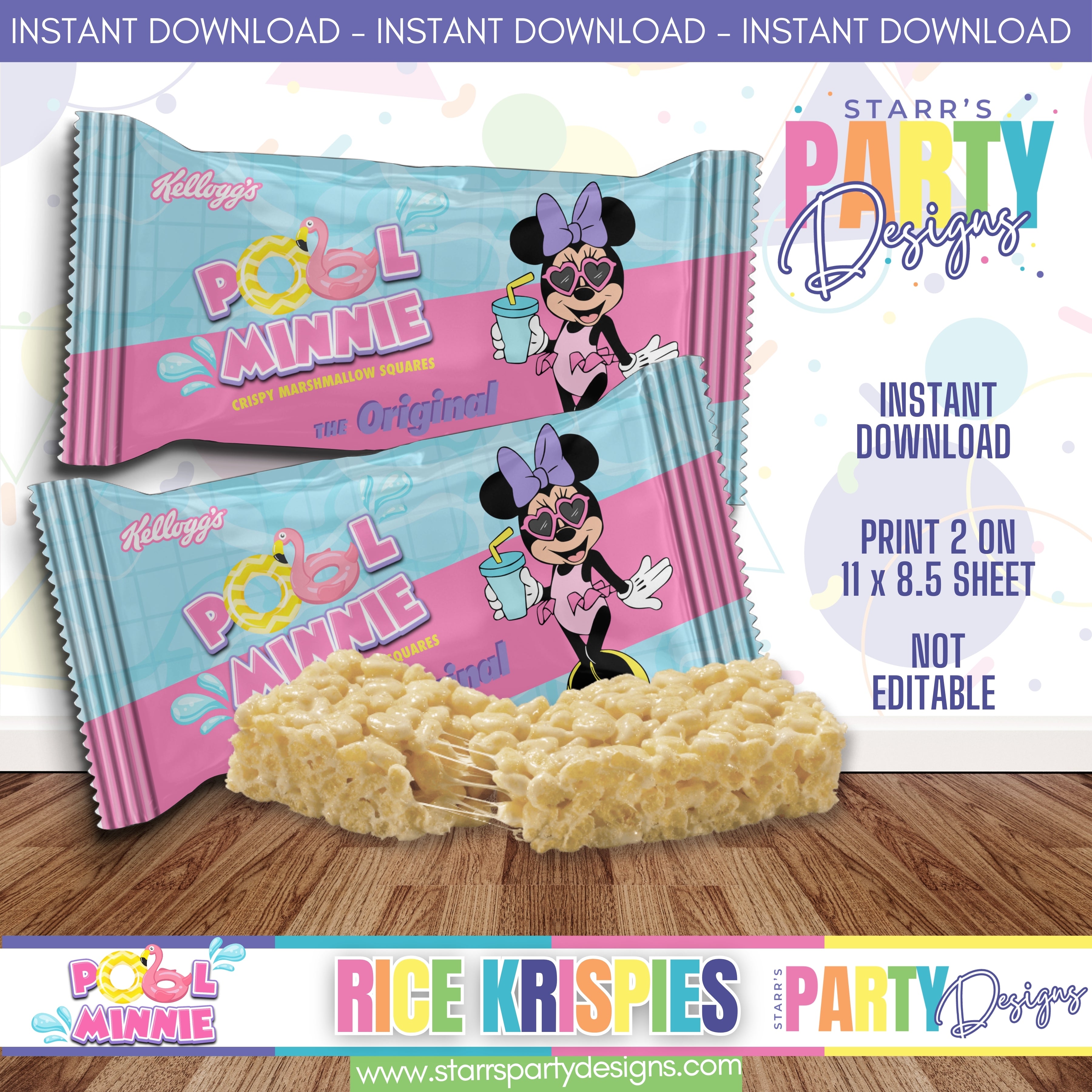 Christopher Rice Minnie RICE KRISPIES DESIGN | POOL MINNIE A1 – Starr's Party Designs