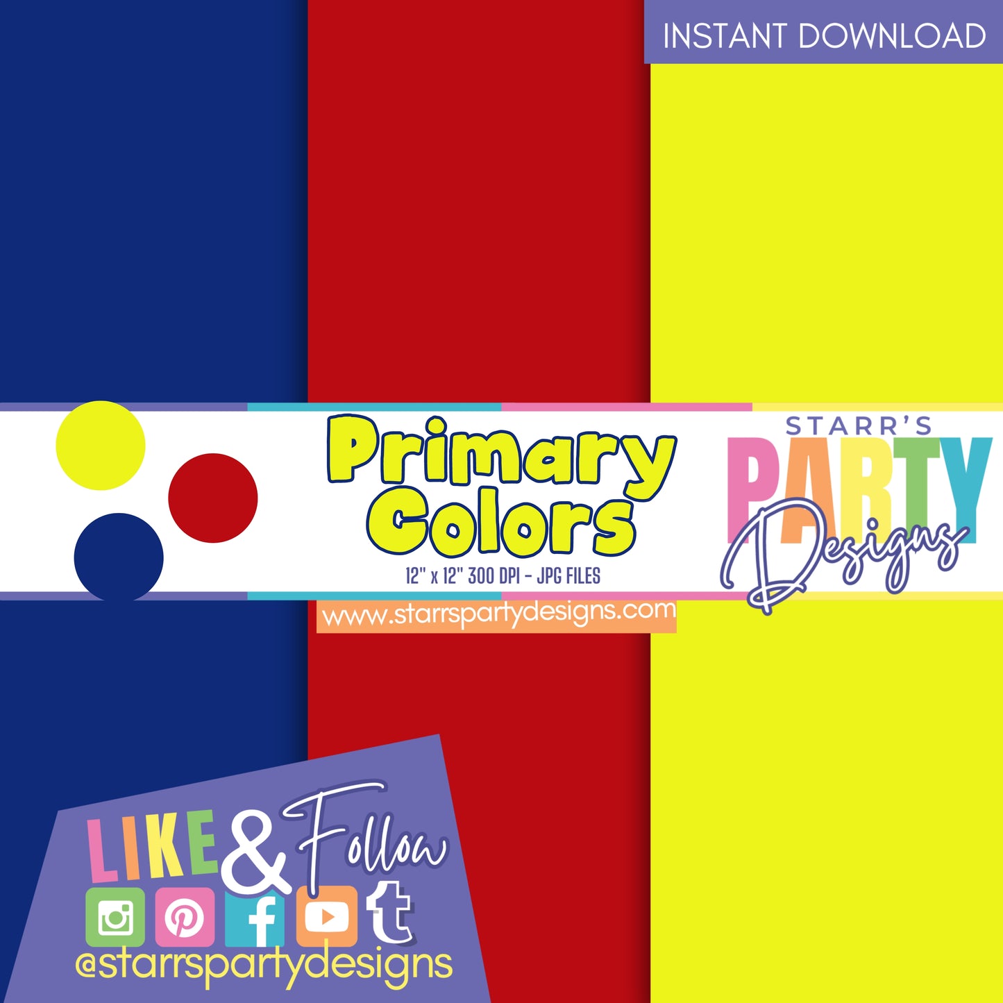 PRIMARY COLORS SOLIDS PAPER PACK