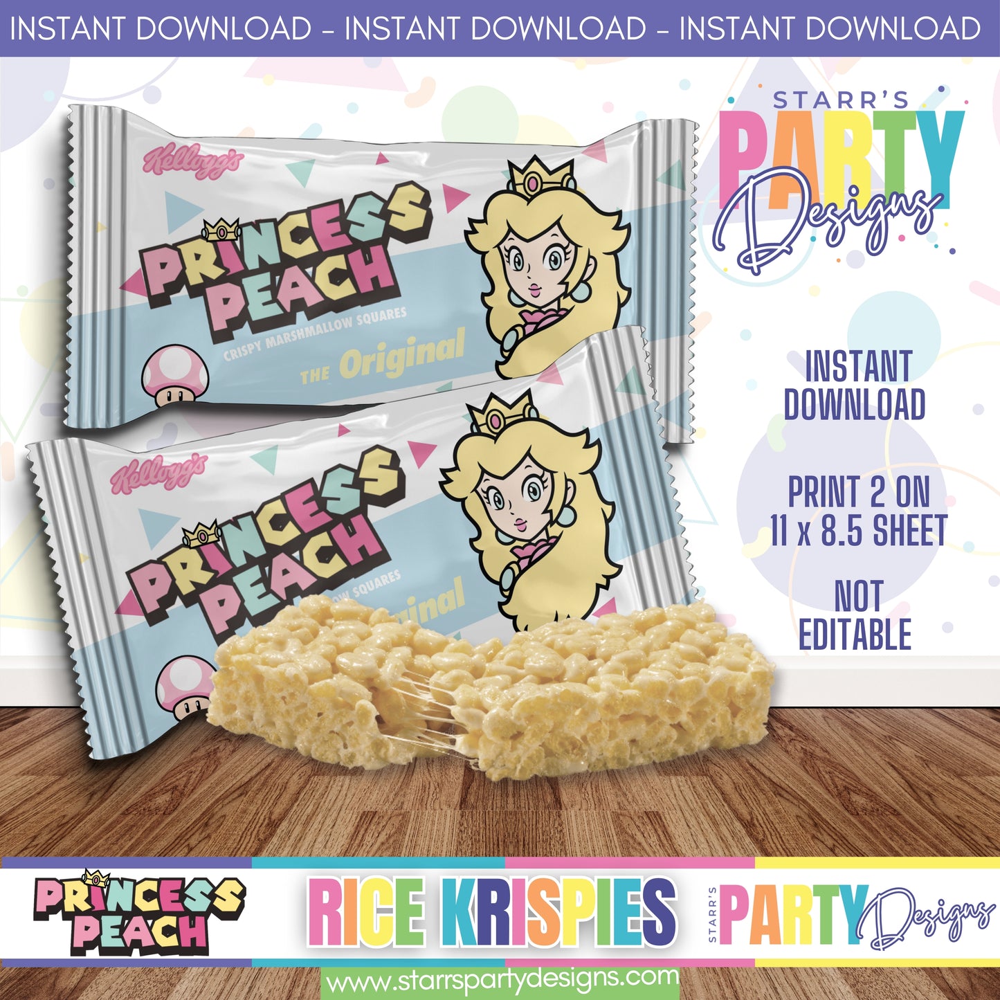 RICE KRISPIES DESIGN | PRINCESS PEACH PASTEL A3