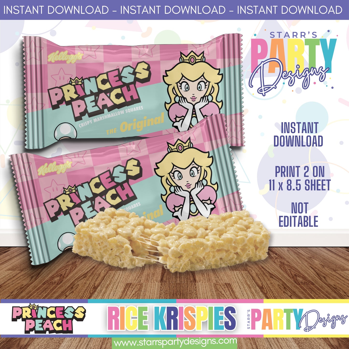 RICE KRISPIES DESIGN | PRINCESS PEACH PASTEL A6