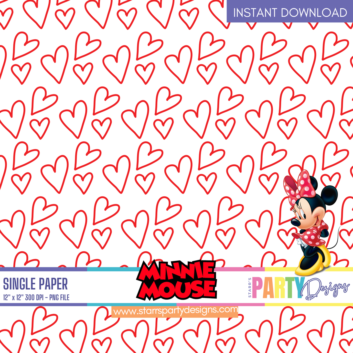 RED MINNIE MOUSE DIGITAL PAPER 1