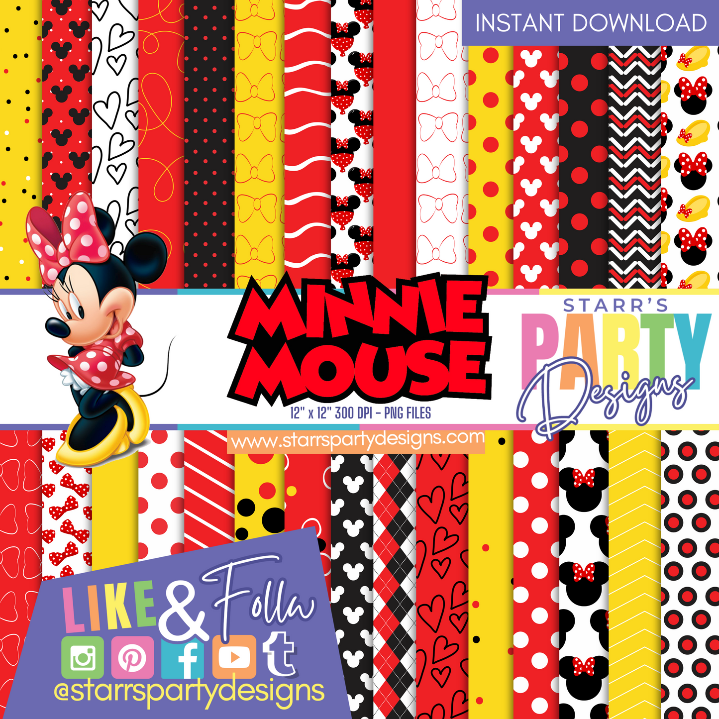 RED MINNIE MOUSE PAPER PACK