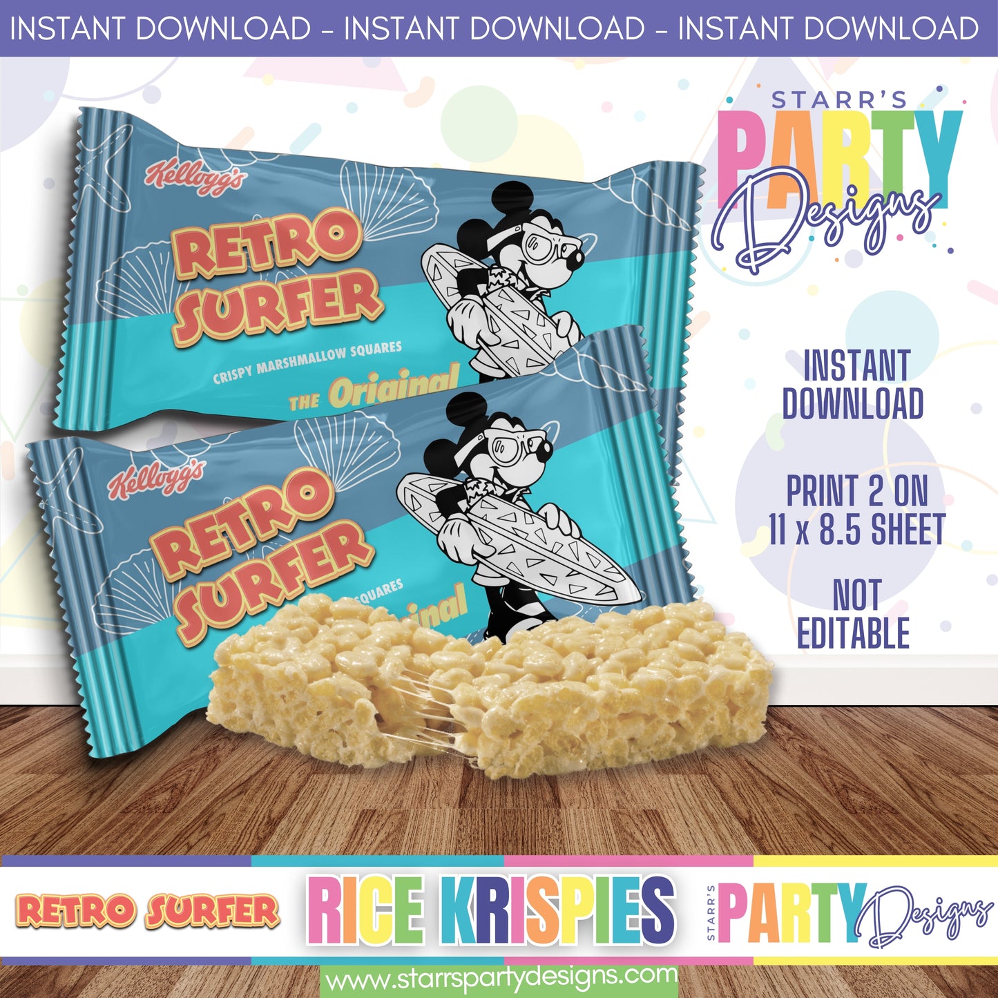 RICE KRISPIES DESIGN | RETRO SURFER MICKEY B1