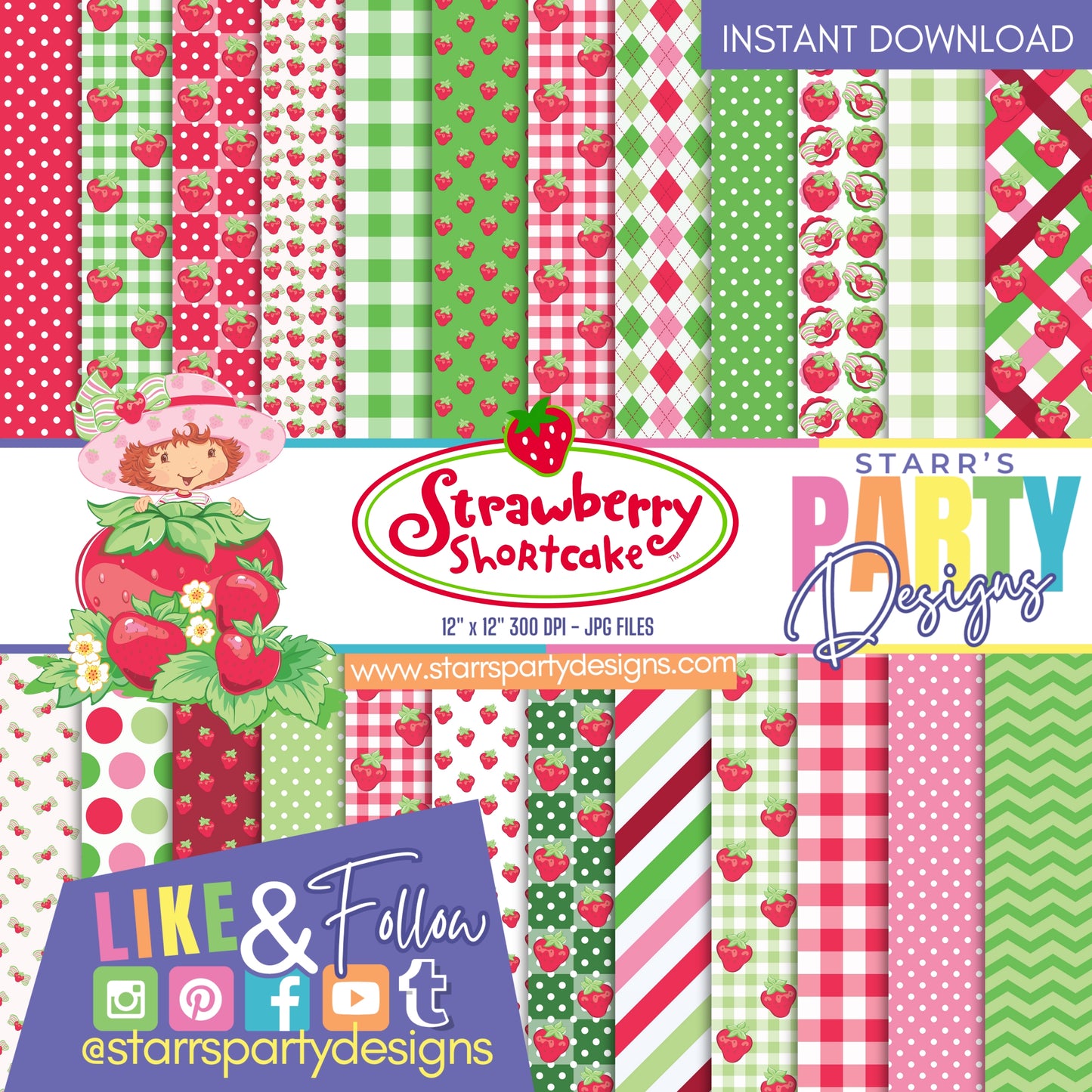 STRAWBERRY SHORTCAKE 2 PAPER PACK 1