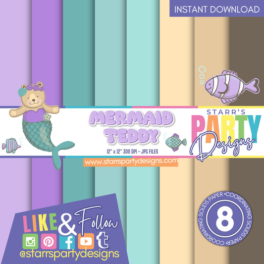 MERMAID TEDDY SOLIDS PAPER PACK