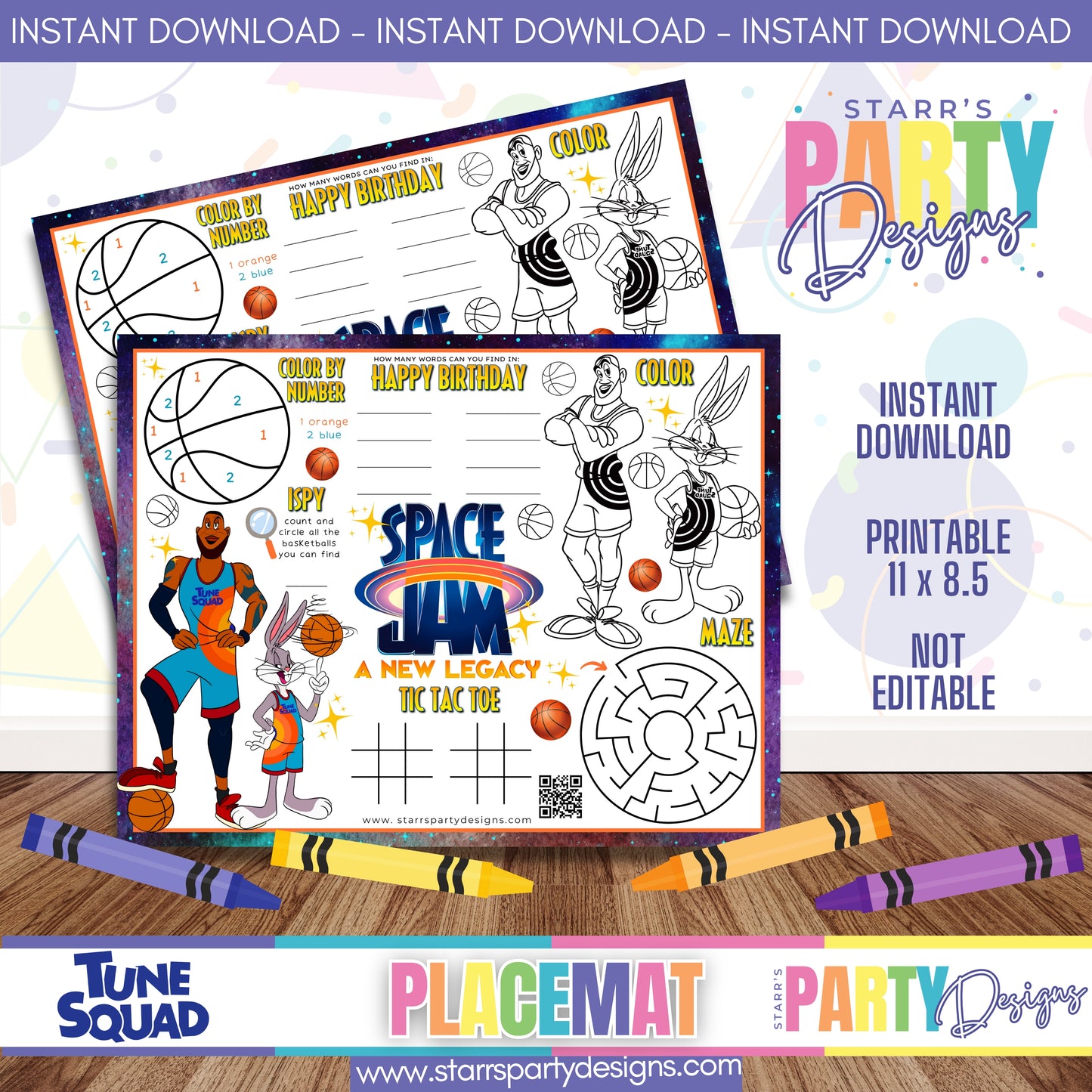 PLACEMAT ACTIVITY SHEET | TUNE SQUAD A1