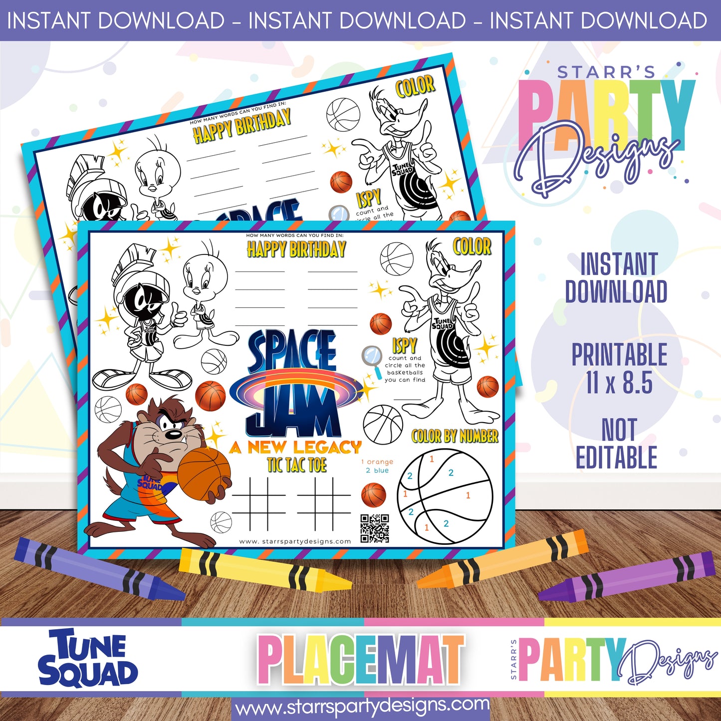 PLACEMAT ACTIVITY SHEET | TUNE SQUAD A2