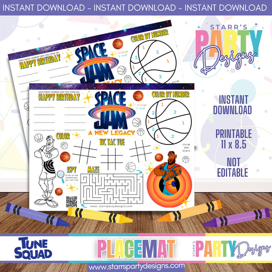 PLACEMAT ACTIVITY SHEET | TUNE SQUAD B1