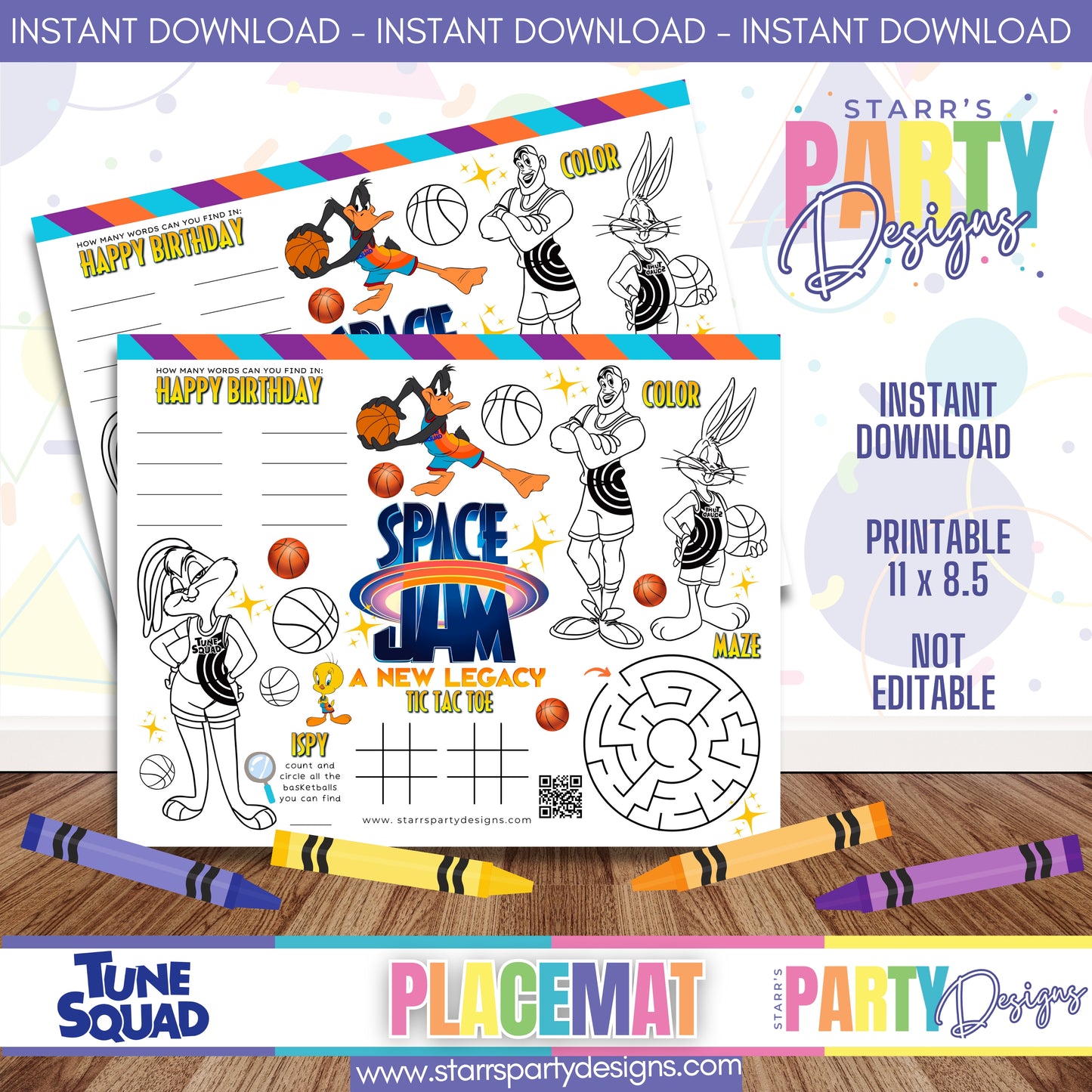 PLACEMAT ACTIVITY SHEET | TUNE SQUAD B3