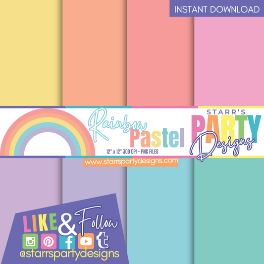 PASTEL RAINBOW SOLIDS PAPER PACK