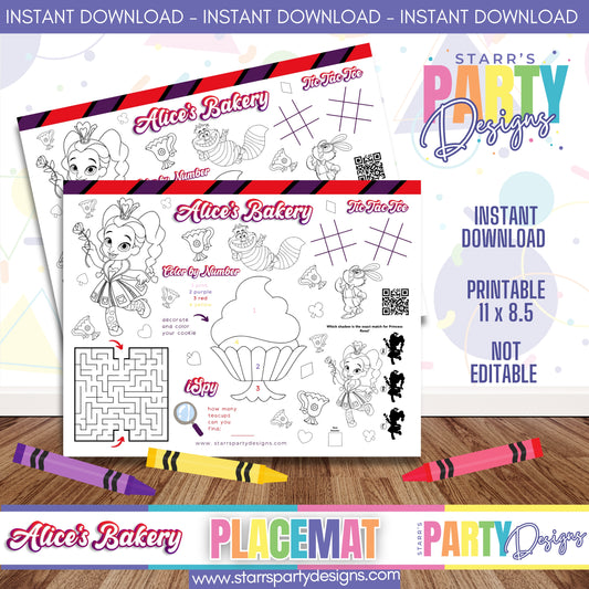 PLACEMAT ACTIVITY SHEET | ALICE'S BAKERY B2