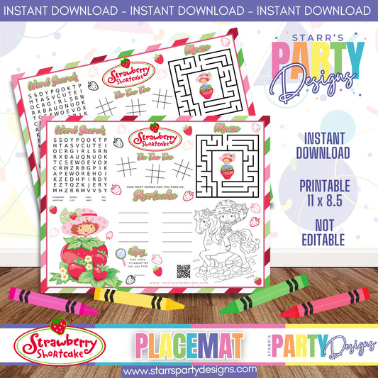 PLACEMAT ACTIVITY SHEET | STRAWBERRY SHORTCAKE 2 A1